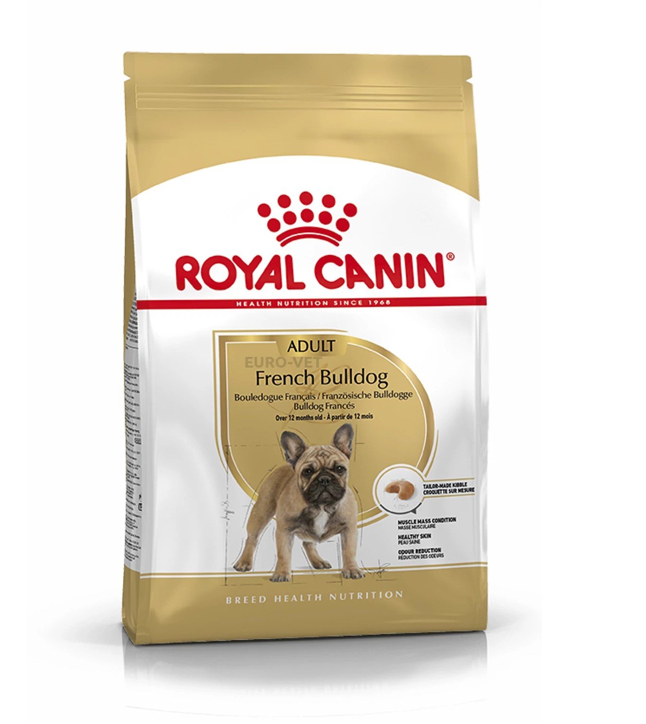 Royal Adult premium adult dog food for fluffy French Bulldogs