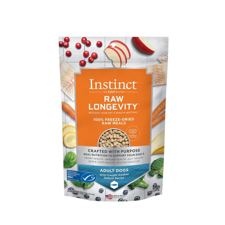 Pure Instinct Adult freeze-dried dog food for fluffy French Bulldogs